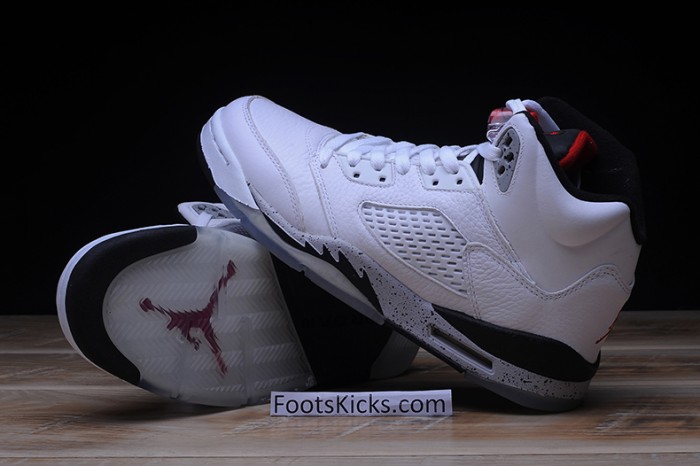 AIR JORDAN 5 RETRO "WHITE CEMENT" mens 136027-104
