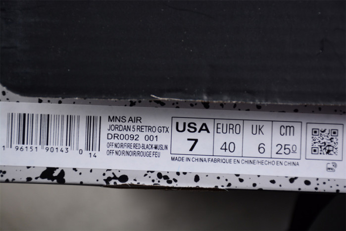 AIR JORDAN 5 GORE-TEX “OFF NOIR” DR0092-001