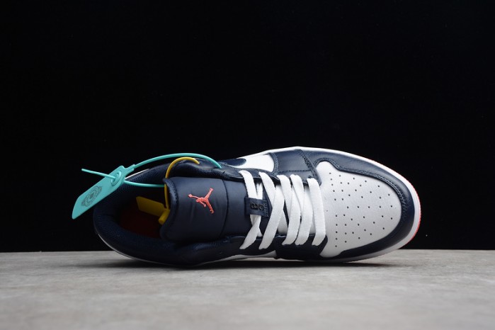 Air Jordan 1 Low Obsidian Ember Glow  553558-481