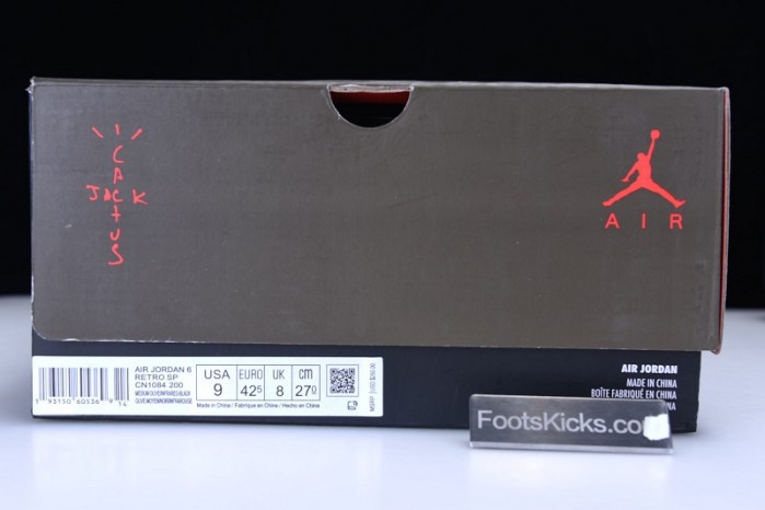 Travis Scott Air Jordan 6 Medium Olive Cactus Jack CN1084-200
