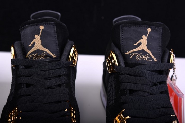 Air Jordan 4 “Royalty”  Black/Metallic Gold-White mens 308497-032