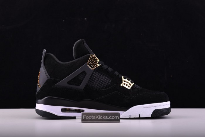 Air Jordan 4 “Royalty”  Black/Metallic Gold-White mens 308497-032