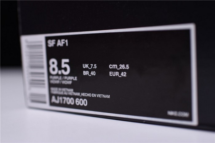 NIKE SF AIR FORCE 1 ONE FIF VINTAGE WINE PARTICLE ROSE AJ1700-600