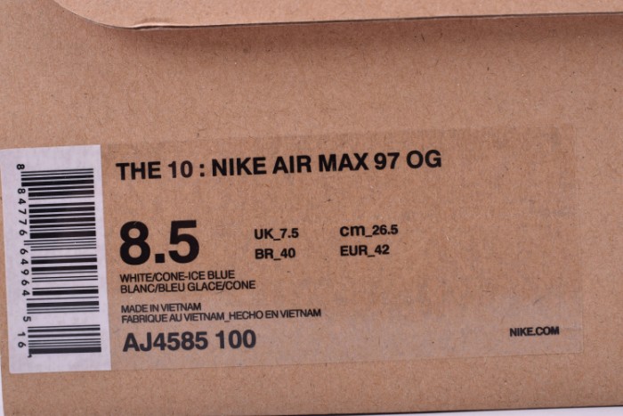 OFW X Air Max 97 The Ten White Cone Ice Blue AJ4585-100