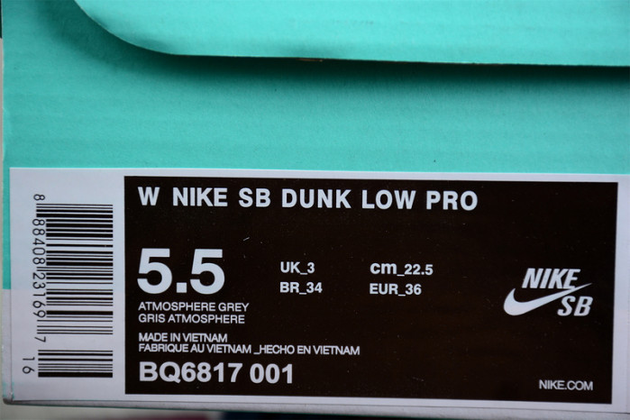 NIKE SB DUNK LOW ATMOSPHERE GREY TRUE BERRY BQ6817-001